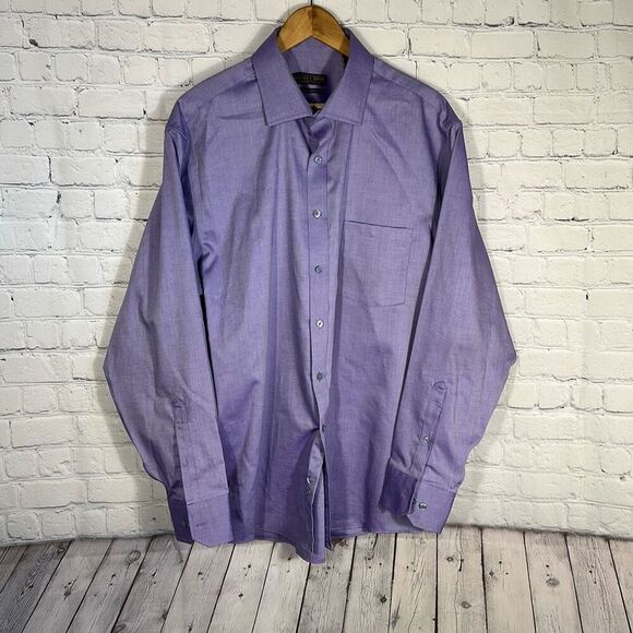 Donald J. Trump Signature Collection Non Iron Regular Fit Purple Dress shirt 17 - Picture 1 of 8